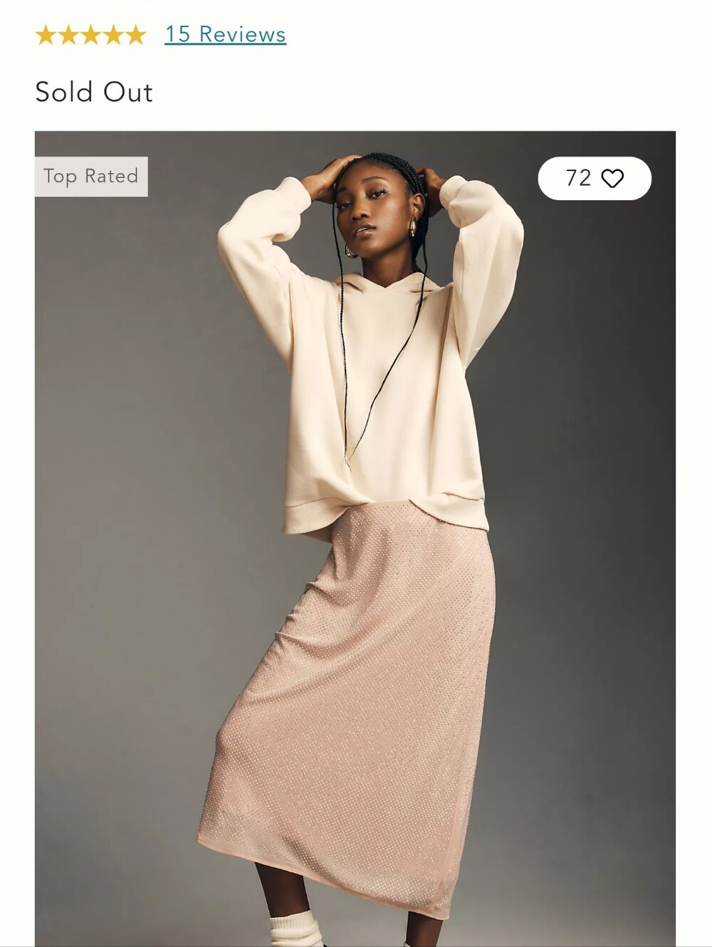 Anthropologie Iridescent Rhinestone Midi Skirt NWT